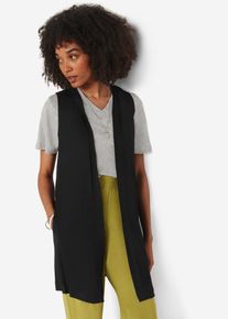 Kamizelka shirtowa z wiskozy, czarny, 48/50, bonprix
