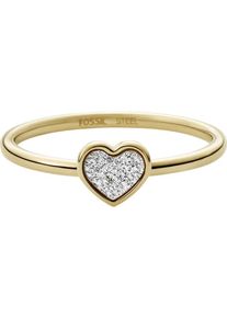 Fossil Ring Damen gold / weiß Größe 50