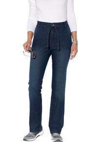 Club of Comfort Dames Jeans met bindstrik blue-stonewashed Maat 24