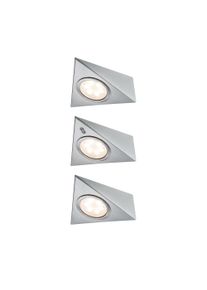 Paulmann LED-underskabsarmatur Trekant 3x2,8W 140x110mm 3x170lm 230/12V kantet Jern børstet