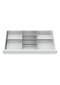 STIER Divisorio per cassetti divisorio in metallo BLH 75 mm dimensioni interne 800x450 mm 8 scomparti