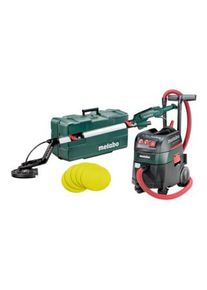 Metabo Levigatrice a stelo LSV 5-225 Comfort + aspiratore multiuso ASR 35 M ACP, set con 25 fogli abrasivi adesivi 225mm P 120, valigetta di plastica