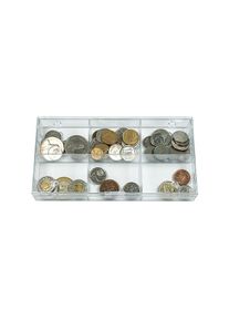 Lindner 4821 Sammelbox transparent, 6 feste Fächer 63x48 mm, einzeln