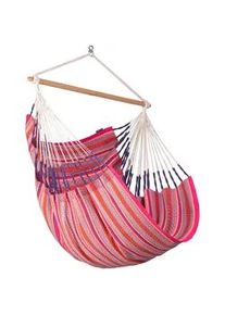 La Siesta Hängesessel comfort org.cotton , Lila, Rosa, Pink , Holz, Textil , Bambus , 110x160x180 cm , Gartenmöbel, Gartenschaukeln, Hängesessel