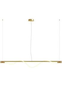 Maytoni Pendelleuchte , Goldfarben , Metall, Kunststoff , A , 18x150x180 cm , Ce , höhenverstellbar, beliebig kürzbar, gleichmäßige Lichtverteilung , Lampen & Leuchten, Innenbeleuchtung, Hängeleuchten, Pendelleuchten
