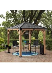 Modante Pavillon , Holz , Zeder , quadratisch , 273x274x273 cm , wetterfest, wetterbeständig, UV-beständig, regenabweisend , Sonnenschutz, Pavillons