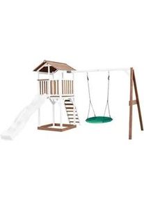AXI Ambia Garden Spielturm , Braun, Grün, Weiß , Holz, Kunststoff , 356.6x241.9x349 cm , EN 71, CE, FSC 100% , Freizeit & Co, Gartenspielzeug, Spieltürme