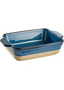Homeware Profession. Auflaufform , Blau, Braun , Keramik , 0.95 l , rechteckig , 15.5x6x20.5 cm , Lfgb , backofengeeignet , Kochgeschirr, Auflaufformen