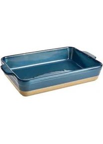 Homeware Profession. Auflaufform , Blau, Braun , Keramik , 3.3 l , rechteckig , 24x7x34 cm , Lfgb , backofengeeignet , Kochgeschirr, Auflaufformen