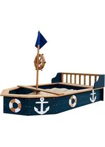 Ambia Garden Sandkasten , Anthrazit, Braun , Holz , Hemlocktanne , massiv , 153x100x90 cm , unisex , CE, FSC 100% , Sitzfläche , Freizeit & Co, Gartenspielzeug, Sandkästen
