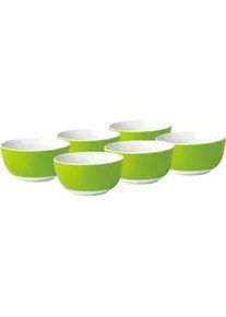 Van Well Müslischalenset , Grün, Weiß , Keramik , 6-teilig , rund , 6 cm , Geschirr, Schalen & Schüsseln, Müslischalen