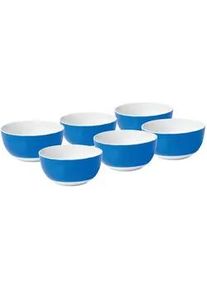 Van Well Müslischalenset , Blau, Weiß , Keramik , 6-teilig , rund , 6.6 cm , Geschirr, Schalen & Schüsseln, Müslischalen