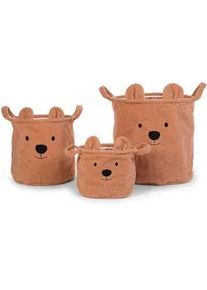 Childhome Aufbewahrungsboxen-Set , Braun , Textil , 40x40x40 cm , Tragegriff , Ordnen & Aufbewahren, Dekoboxen & Aufbewahrungsboxen