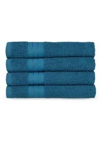 Xxxl Frottierset , Petrol , Textil , 4-teilig , Uni , 50x100 cm , Oeko-Tex® Standard 100 , saugfähig, angenehm weich, Bordüre , Heimtextilien, Badtextilien, Handtuchsets