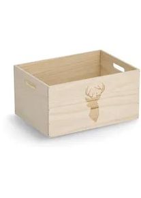zeller Xxxl Aufbewahrungsbox , Naturfarben , Holz , Paulownia , 35x25x18 cm , Tragegriff, nachhaltig , Ordnen & Aufbewahren, Dekoboxen & Aufbewahrungsboxen, sonstige Boxen