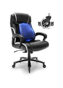 VEVOR B&uuml;rostuhl PU Leder Schwarzer Chefsessel mit H&ouml;henverstellbarer R&uuml;ckenlehne 0&ndash;80 mm, Schreibtisch Drehsessel, 181,43 kg Tragf&auml;higkeit, Chefsessel B&uuml;rostuhl 770 x 600 mm R&uuml;ckenlehne Drehsessel