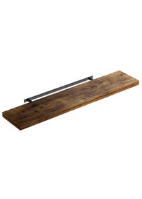 Casaria Półka ścienna Wisząca 110cm Dąb Ciemny + Wspornik