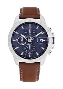 Tommy Hilfiger Uhr 'JAMESON' Herren navy / cognac / silber / weiß Größe One Size