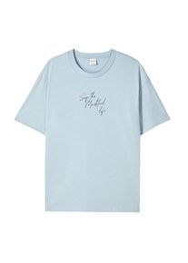Bershka Koszulka dla mężczyzn błękitny / pomarańczowy / różowy pudrowy / czarny Rozmiar XS
