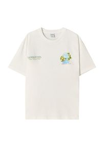 Bershka Koszulka 'LA DOLCE VITA' dla mężczyzn lazur / żółty / zielony / offwhite Rozmiar XS
