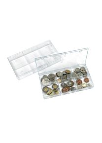 Lindner 4821P Sammelbox transparent, 6 feste Fächer 63x48 mm, 10er Pac