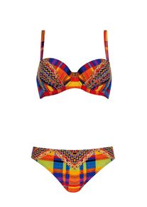 Sunflair Bikini Damen blau / navy / dunkelgelb / dunkelorange Größe XL