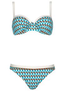 Sunflair Dames Bikini turquoise / kastanjebruin / wit S