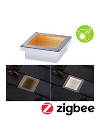 Paulmann LED Recessed floor luminaire Smart Home Zigbee 3.0 Brick insect-friendly IP67 angular 100x100mm Tunable Warm 1W 18lm 230V Stainless steel
