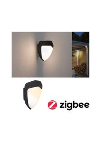 Paulmann LED Exterior wall luminaire Smart Home Zigbee 3.0 Ikosea insect friendly IP44 50x203mm Tunable Warm 4,4W 350lm 230V Anthracite Plastic
