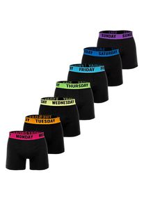 Happy Shorts Boxershorts 'Monday Sunday' Herren blau / lila / rot / schwarz Größe M