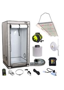 Homebox 80x80x180 cm 3 Plants Premium Kit LED hortiOne 420 V3 150W