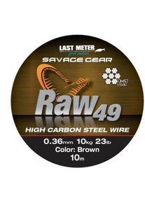 Savage Gear Raw49 0.36mm 11kg 24lb Uncoated Brown 10m