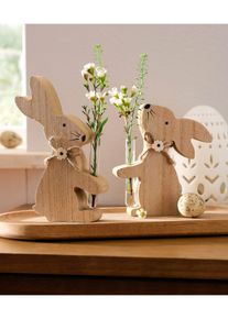 Statuetta decorativa coniglio con vaso (set 2 pezzi) - Beige - Taglia Onesize - bonprix