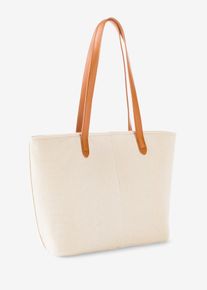 Borsa shopper in tela - Beige - Taglia 28x31 cm - bonprix