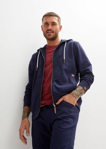 Felpa con zip e cappuccio con poliestere riciclato - Blu - Taglia 68/70 (4XL) - bonprix