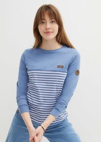 Maglia a maniche lunghe a righe in cotone biologico - Blu - Taglia 42/44 (S) - bonprix