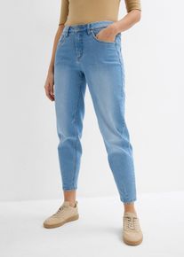 Jeans barrel leg cropped vita alta, Blu, Taglia 56, bonprix