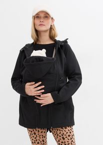 Giacca prémaman in softshell con inserto babywearing regolabile in vita - Nero - Taglia 52 - bonprix