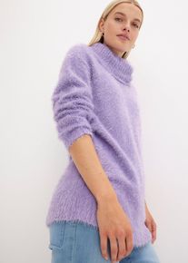 Maglione a collo alto in filato peloso morbido - viola - Taglia 62/64 (3XL) - bonprix