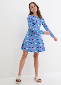 Abito di jersey a maniche lunghe in cotone biologico - Blu - Taglia 116/122 - bonprix