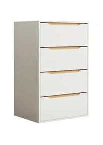 Mid.you Kommode , Weiß, Honigeiche , Holzwerkstoff , 4 Schubladen , 65x102x48 cm , stehend , Kleinmöbel, Kommoden, Kommoden