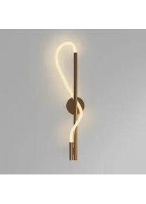 Maytoni Wandleuchte , Weiß, Goldfarben , Metall , rund , 13x84.4 cm , Ce , gleichmäßige Lichtverteilung , Lampen & Leuchten, Innenbeleuchtung, Wandleuchten