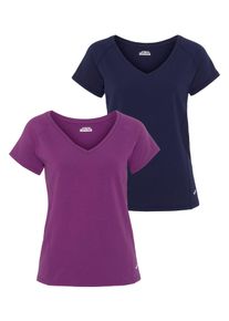 FAYN SPORTS Funktionsshirt »Double Pack Essential«, (Packung, 2 tlg., 2er-Pack), Kurzarm, lockere Passform, unifarben, V-Ausschnitt