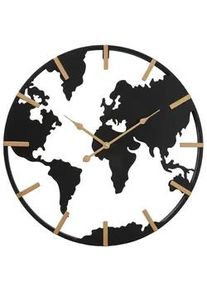 Wanduhr Earth II Schwarz/Goldfarben Ø ca. 50cm