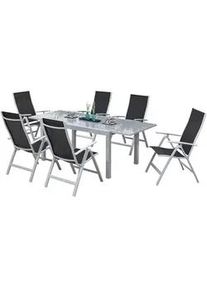 Ambia Garden Gartengarnitur 7-tlg. Carrara Metall/Textil