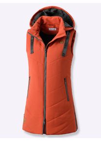 Damen Longweste mit V-Steppung in rostrot ,Größe 46, WITT, 100% Polyester. Wattierung: 100% Polyester