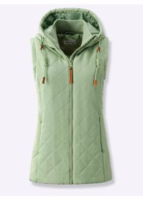 Damen Steppweste mit Strickstehkragen, Microfaser in eucalyptus ,Größe 44, WITT, 100% Polyester. Wattierung: 100% Polyester