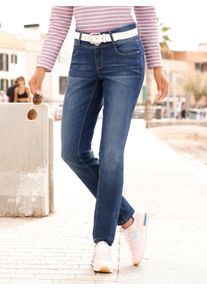 Damen 5-Pocket-Jeans mit hohem Bund in dark blue ,Größe 40, WITT, 99% Baumwolle, 1% Elasthan