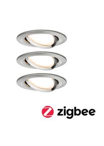 Paulmann LED-indbygningsarmatur Smart Home Zigbee 3.0 Nova Plus Coin Basissæt svingbar rund 84mm 50° Coin 3x6W 3x470lm 230V dæmpbar 2700K Jern børstet