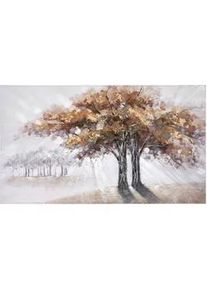Monee Ölgemälde , Braun, Grau, Weiß , Holz, Kunststoff, Textil , Kiefer , vollmassiv , rechteckig , 120x70 cm , handgemalt, Keilrahmen , Bilder & Rahmen, Bilder, Ölbilder